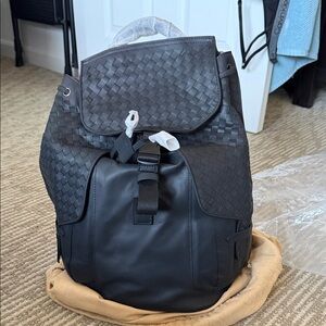 Zara Black Woven Backpack